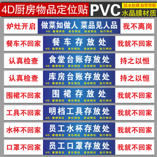 4D厨房管理标识牌做菜如做人菜品见人品食堂台帐存放处明档工具存放处厨房毛巾存放处面点间工具存放处定定制