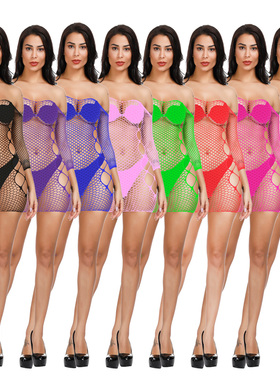 欧美提花吊带性感网衣网裙网袜内衣镂空透明w313