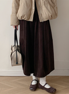 初吾家2025秋季新款日系复古简约八分灯芯绒裤小个子百搭阔腿裤女