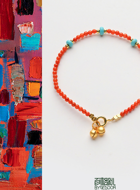天然南红柿子红小米珠细手链女