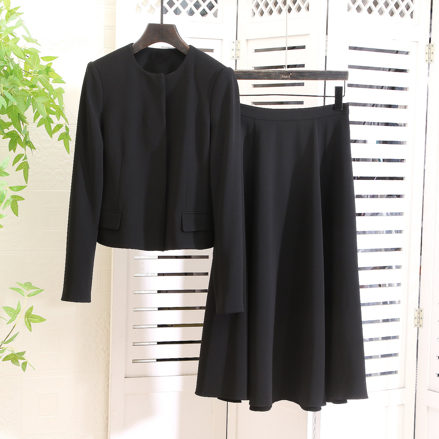 纯尾职业休闲三菱三醋酸套装秋冬