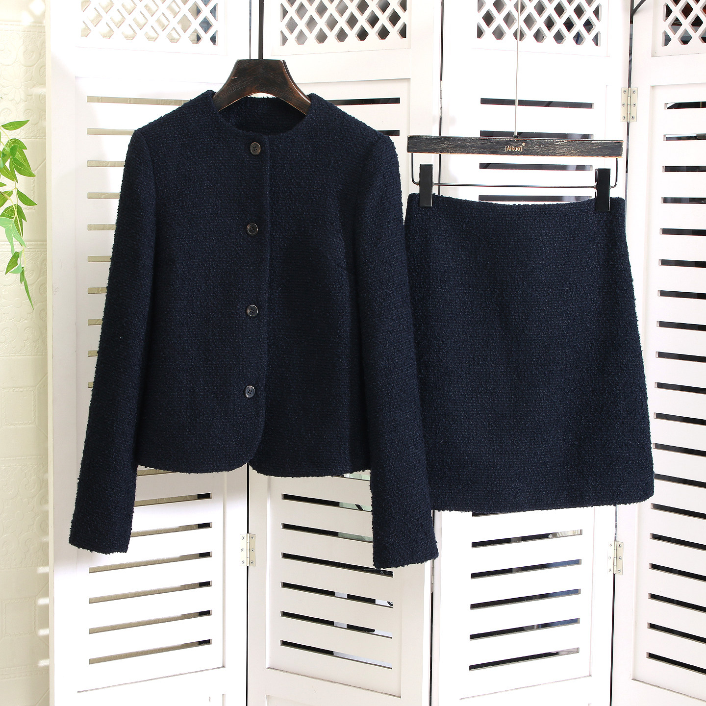 纯尾 就是底气足 横扫~！小香风棉毛混纺修身粗花呢外套+半裙套装,女装/女士精品,时尚套装,淘宝优惠券,粉丝福利购,淘宝优惠卷