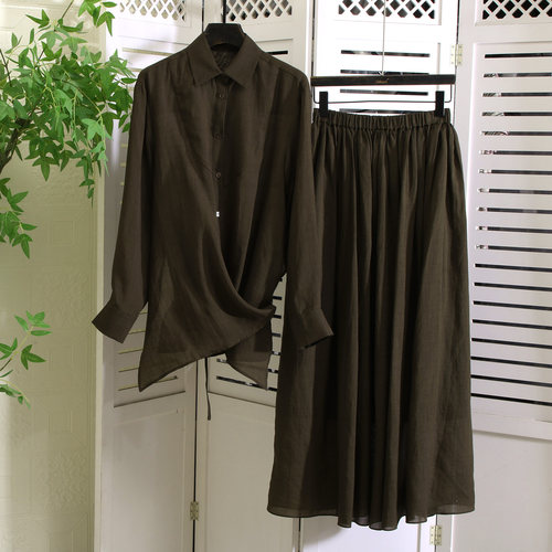 IN苎麻静谧气质新颖慵懒休闲套装