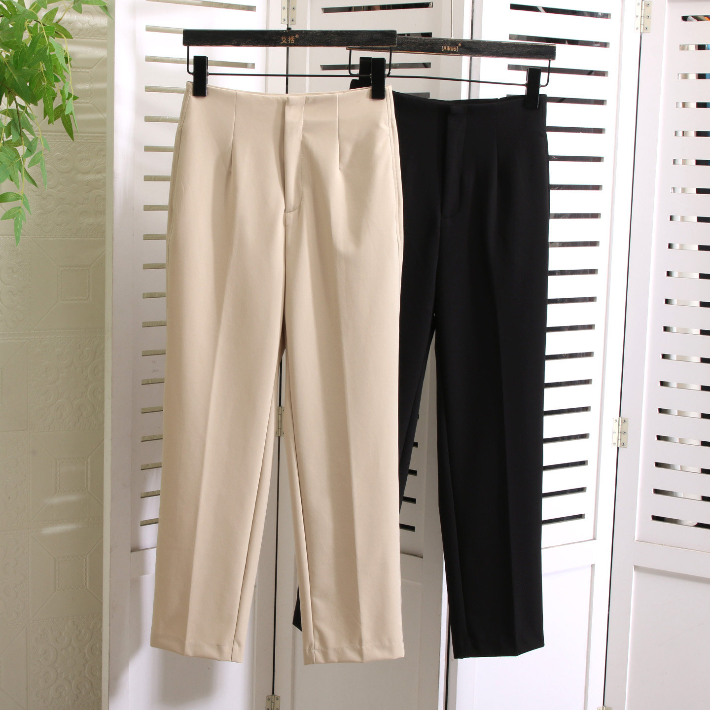 巨巨显瘦~外贸货~【利落大气/透气柔软/M6烟管裤】九分休闲职业裤