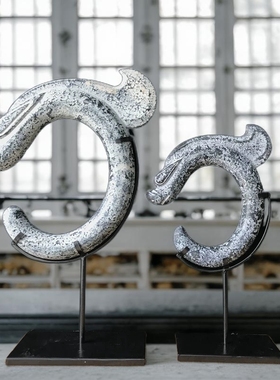 绿色桌面手工酒柜小摆件