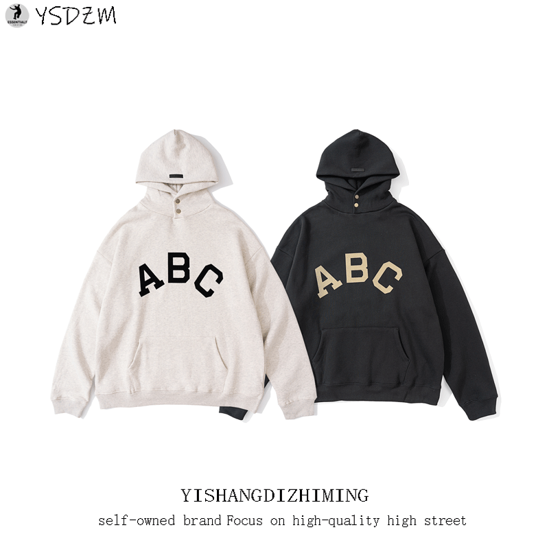 fog卫衣新款fear of god abc 7th第七季主线植绒字母连帽加绒上衣