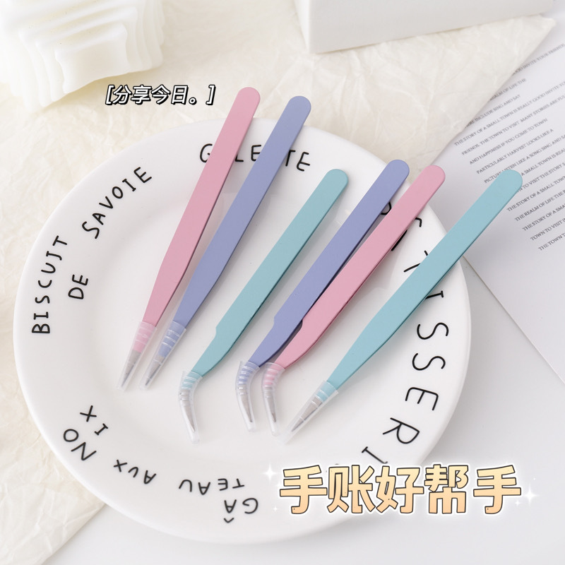 手账专用镊子贴纸可爱手工聂子工具手账咕卡特尖多肉diy小夹子