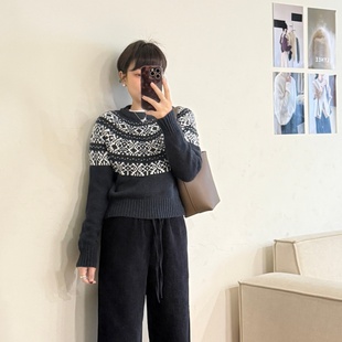 费尔岛简约百搭套头长袖 冬季 毛衣8960 雾屿暖织 大妍小个子