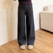 大妍小个子冬季 9378 加绒简约百搭高腰磨毛休闲西装 裤