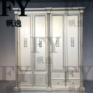 美式ART家具莫里印象实木雕花转角衣柜两门三门四门六门定制衣柜