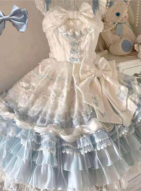 缘结恋曲Lolita重工刺绣甜美华丽花嫁洋装吊带连衣裙jsk成人礼