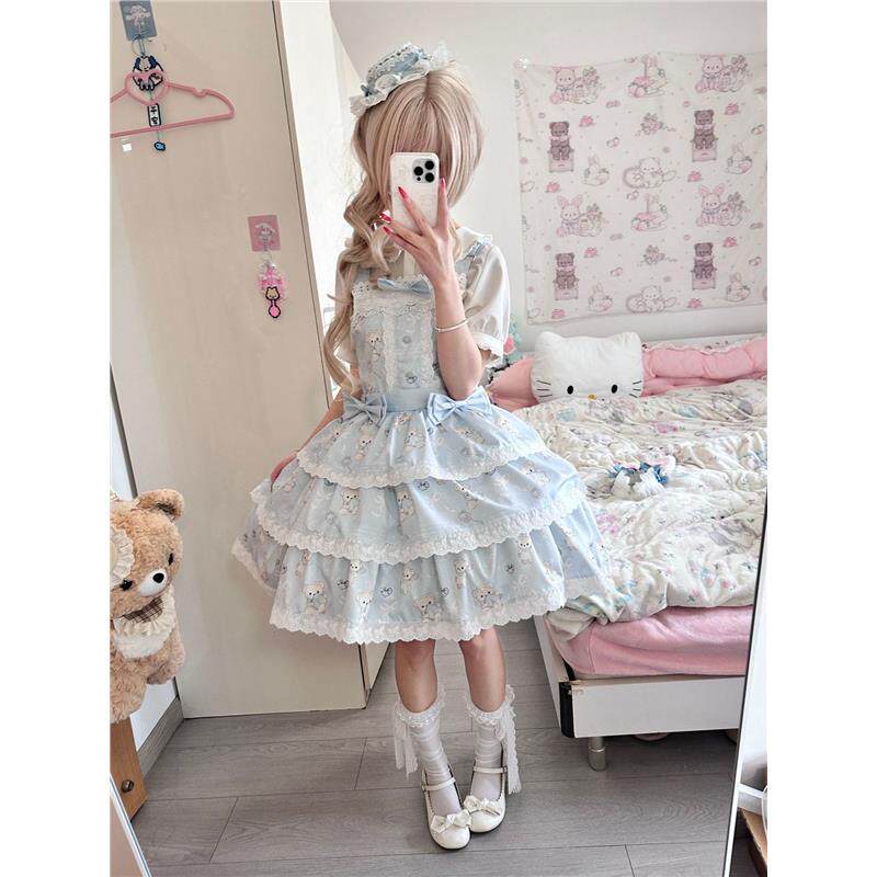 糖柿子Lolita【梦境小熊】可爱百搭甜美吊带裙jsk洛丽塔正品全款