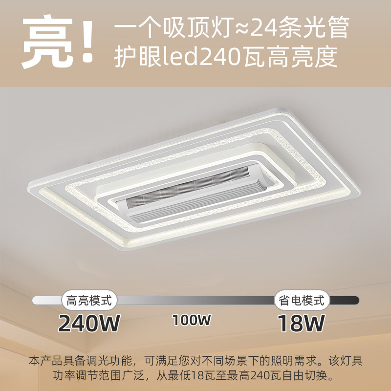 负离子无叶风扇灯静音餐厅吸顶灯家用客厅主灯卧室简约全屋灯具