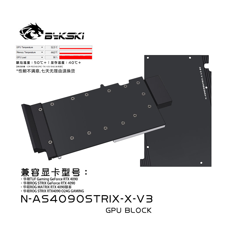 华硕显卡水冷头适用RTX4090