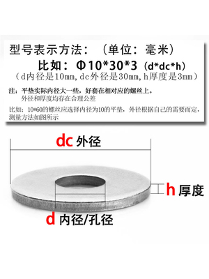 加大平垫大华丝加宽介子加大加厚垫圈Φ4Φ6Φ8Φ10Φ12Φ14Φ16