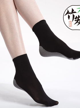 MANZI 42001 曼姿正品100D竹炭防滑底女士短袜不透肉短丝袜厚袜子
