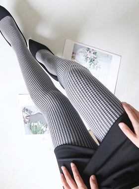 MANZI 6746 曼姿千鸟格连裤袜houndstooth丝袜秋季女士时尚袜子女