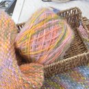 星空七彩凤羽松鼠绒花式 羊毛线一团3两手编中粗松鼠绒亲肤不扎