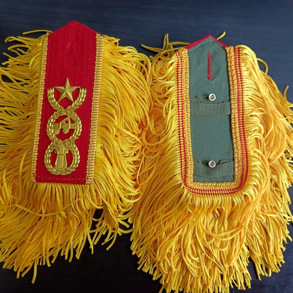 针织肩章双排须鼓号队管乐队影视演出仪仗队服装配饰(一副2片)