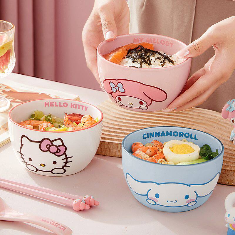 三丽鸥美乐蒂陶瓷饭碗筷套装