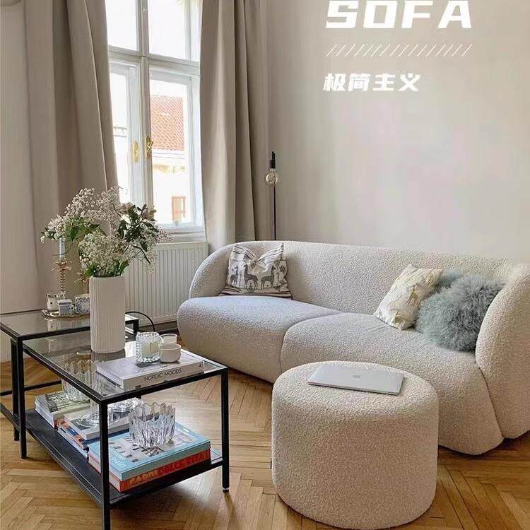 北欧轻奢现代设计师网红意式休闲沙发美容院售楼部工作室沙发