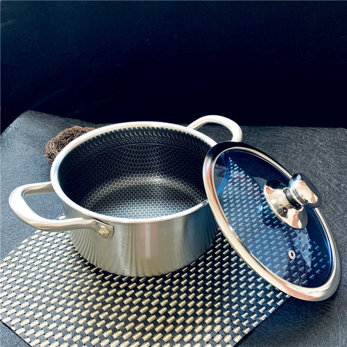 德国316不锈钢汤锅巨厚家用蜂窝