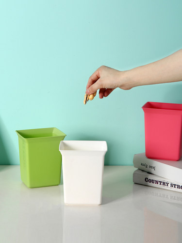 方形简约桌面垃圾桶筒酒店放干果壳瓜子果皮客厅小号家用塑料纸篓