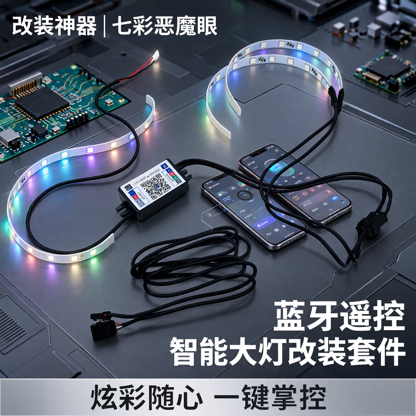 恶魔眼七彩改装手机APP蓝牙可调
