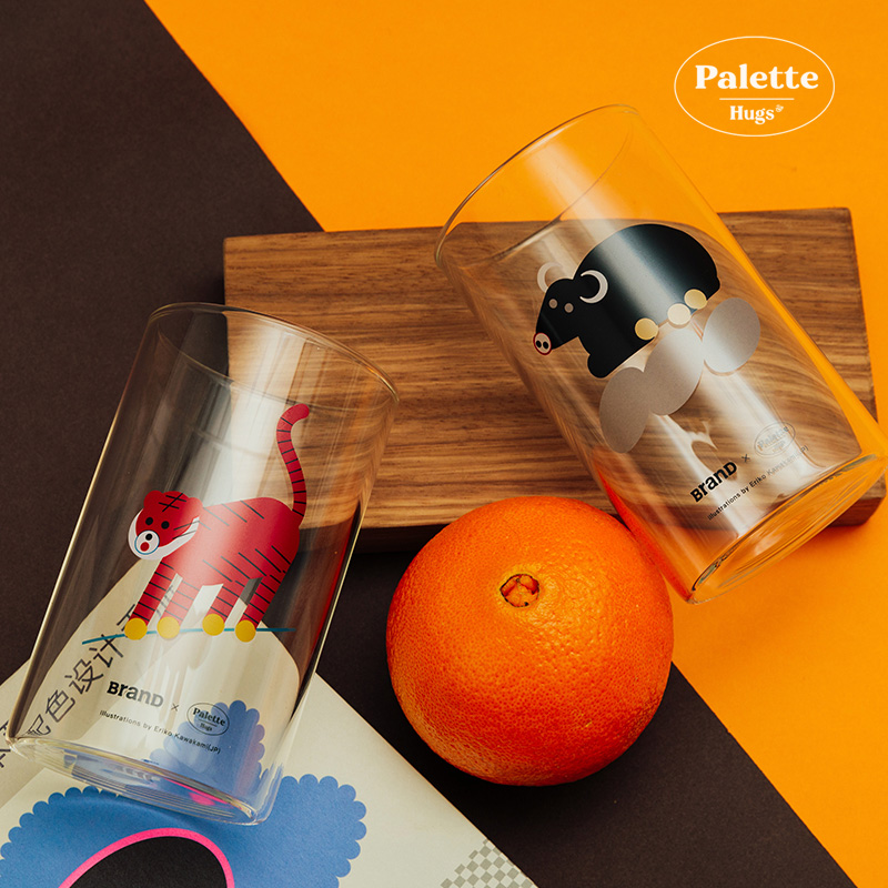 PaletteHugs高硼硅玻璃杯插画