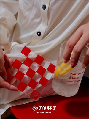 mosaic马赛克棋盘格摆拍道具杯垫