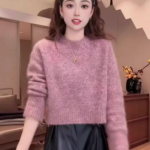 韩系高级感毛衣女装2025新款冬季小个子短款超好看独特漂亮上衣