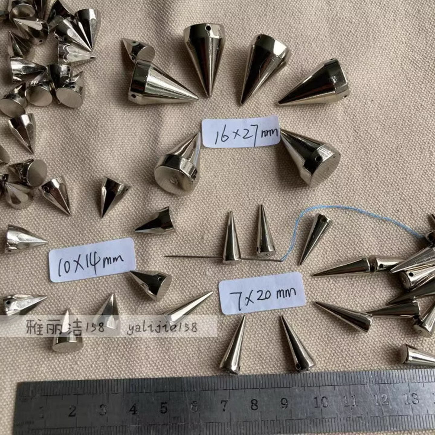 COS朋克风圆锥长尖钉铆钉银色手缝柳丁饰品DIY服装辅料夜店服配珠