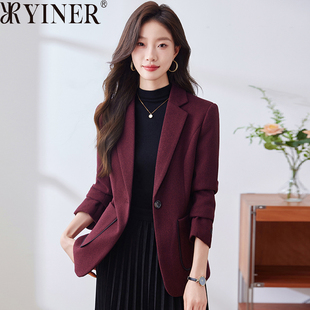 音儿美地女装清仓折扣免烫羊毛西装春季款干练时尚休闲单西服外套