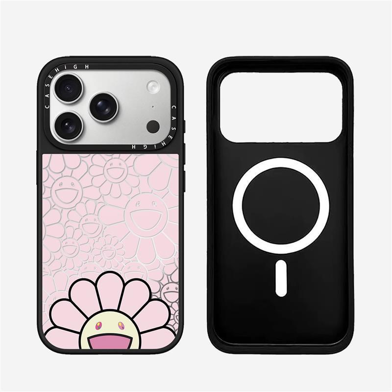 磁吸MagSafe潮牌太阳花笑脸适用iphone17pro手机壳16promax苹果15镜面14plus时尚13小众12佘诗曼同款