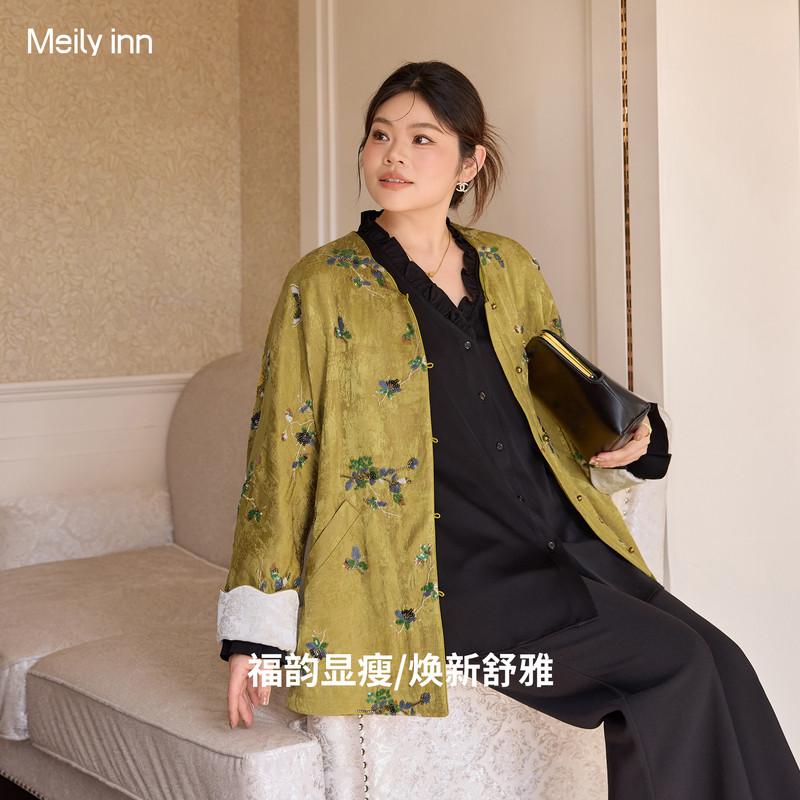 美丽客栈高端大码冬装棉服女胖mm200斤轻奢质感显瘦宽松提花外套,女装/女士精品,大码棉服,淘宝优惠券,粉丝福利购,淘宝优惠卷