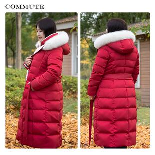 胖mm宽松中长款 美丽客栈高端大码 羽绒服冬新款 新款 鹅绒服 女装