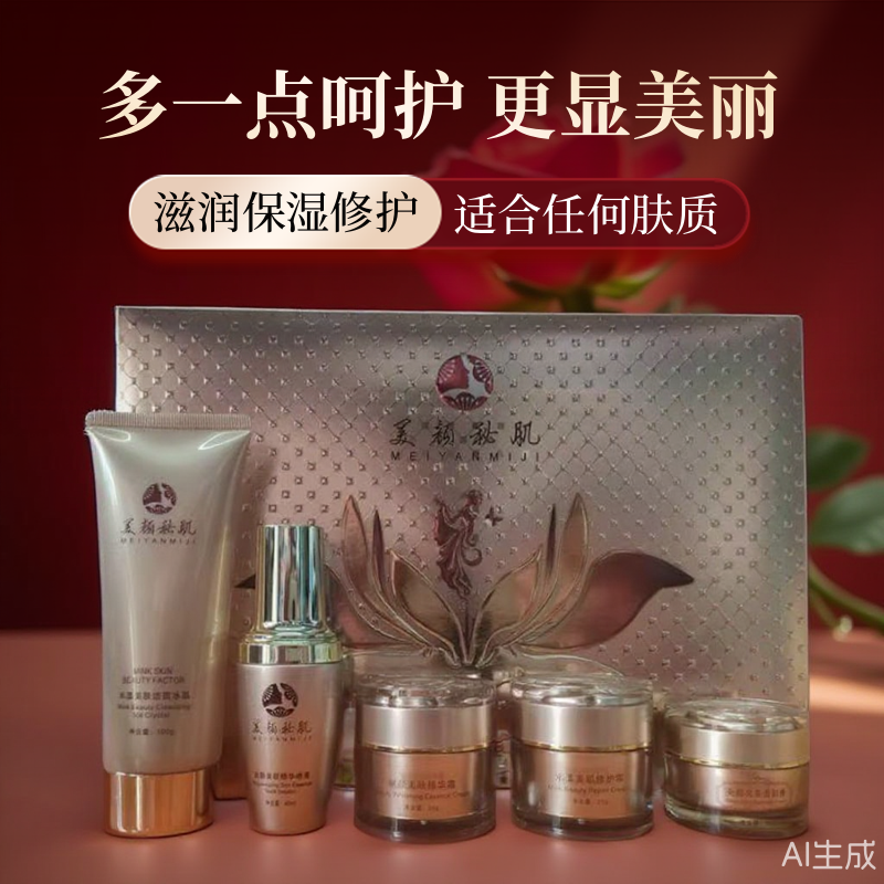 美颜秘肌明星组合套装五件套润白焕颜补水嫩肤提亮养颜五合一套盒