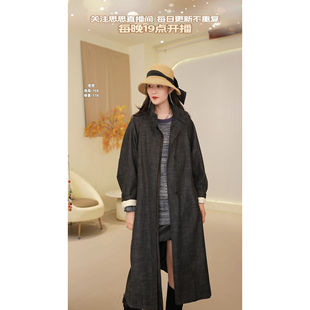 19652 深圳高定天丝牛仔风衣QBB 思思专享