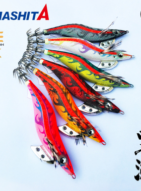 YAMASHITA新款黑潮深场急流490色夜光木虾鱿鱼钩海钓假鱼饵EGI