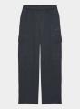 Black and Gray Straight-Leg Fleece-Lined Sweatpants