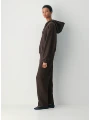 Mocha Brown Workwear Straight Velvet Sweatpants