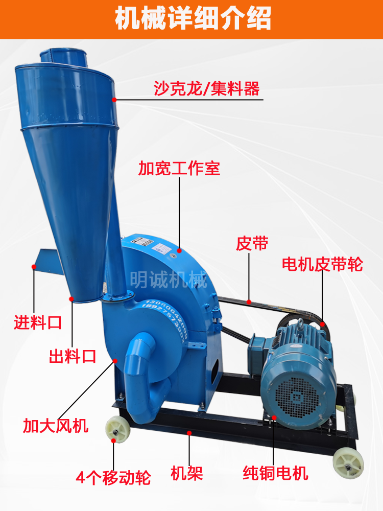大型锤片式玉米饲料粉碎机养殖万能秸秆谷壳稻草玉米棒打糠机打粉