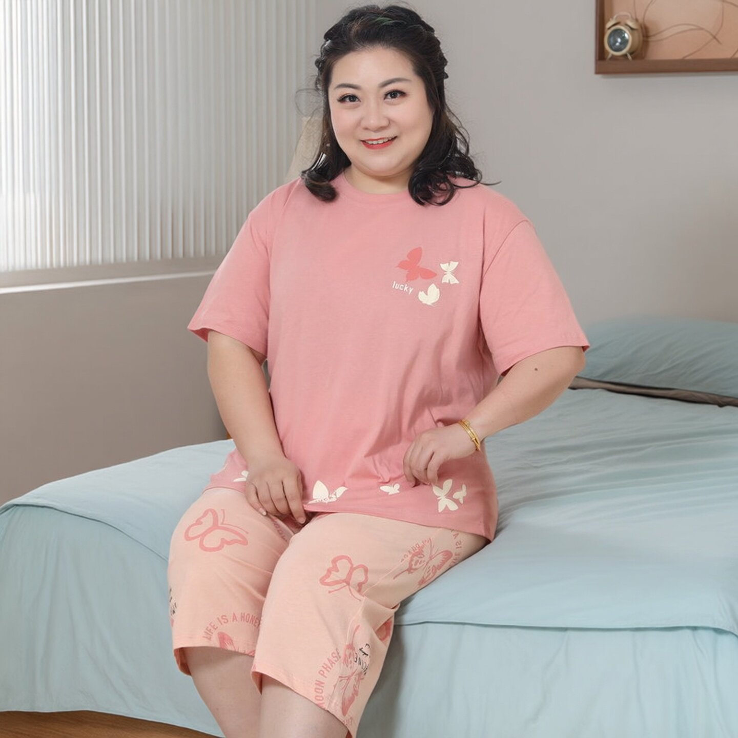 230斤特大号纯棉女士家居服套装