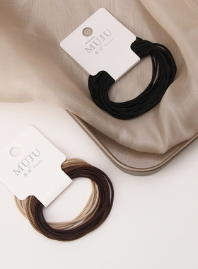 4根咖色发圈皮筋四合一头绳发饰品扎头发马尾发绳黑色简约橡皮筋
