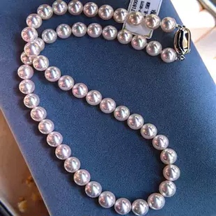 极光天然珍珠项链baby珠链正圆极强光锁骨链18K金扣可调节媲美