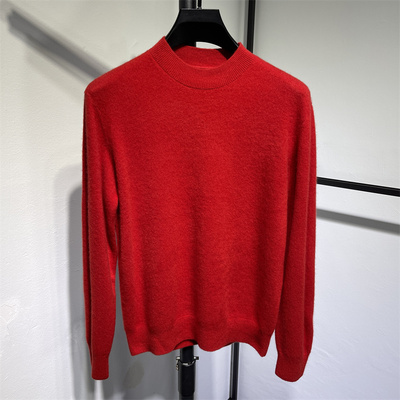 【高端长毛款】新澳纱线100毛条拉毛工艺 秋冬男士加厚保暖羊毛衫