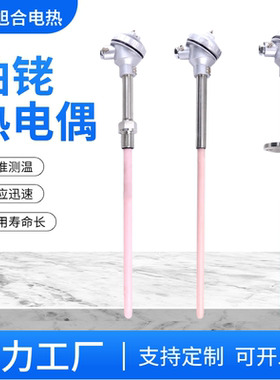 铂铑热电偶WRP-130S型R型B型0-1600℃耐高温刚玉陶瓷管温度传感器