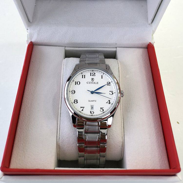 复古学生防水日历石英表