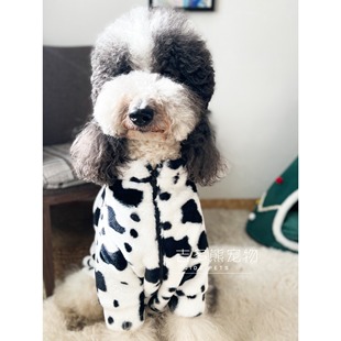 宠物衣服毛茸茸奶牛兔毛气质外套加绒棉服雪纳瑞柴犬巨贵大型犬