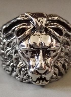 非主流夸张钛钢狮子朋克风戒指